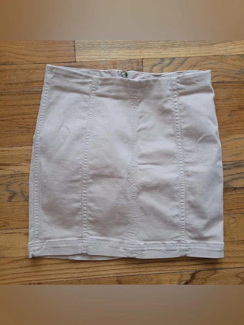 Free People Femme Denim Mini Women’s Light Beige Mini Skirt
